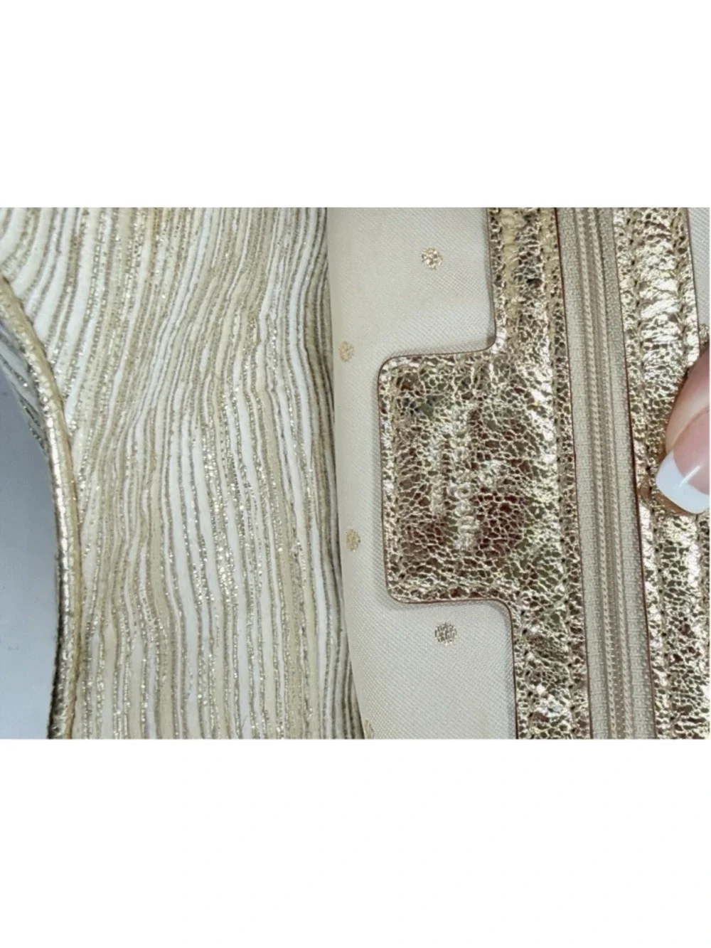 Kate Spade New York Starlight LARGE TATE Gold Metallic shimmer $495 RETAIL RARE